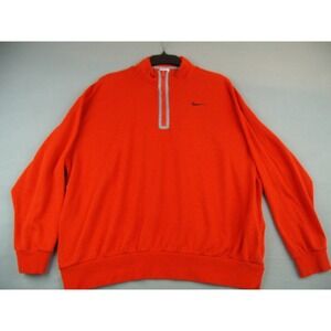 Nike Sweatshirt Men Large L Orange 1/4 Zip Athleisure